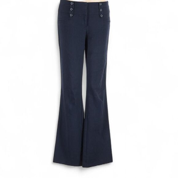 Vintage "Joe B" Navy Bootcut/Flared Dress Pants W/ Button & Pocket Detail. - Picture 4 of 6